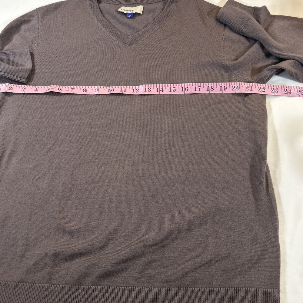 Artefact 100% Merino Wool V Neck Pullover Sweater Size Large Dusty Purple - Picture 4 of 7